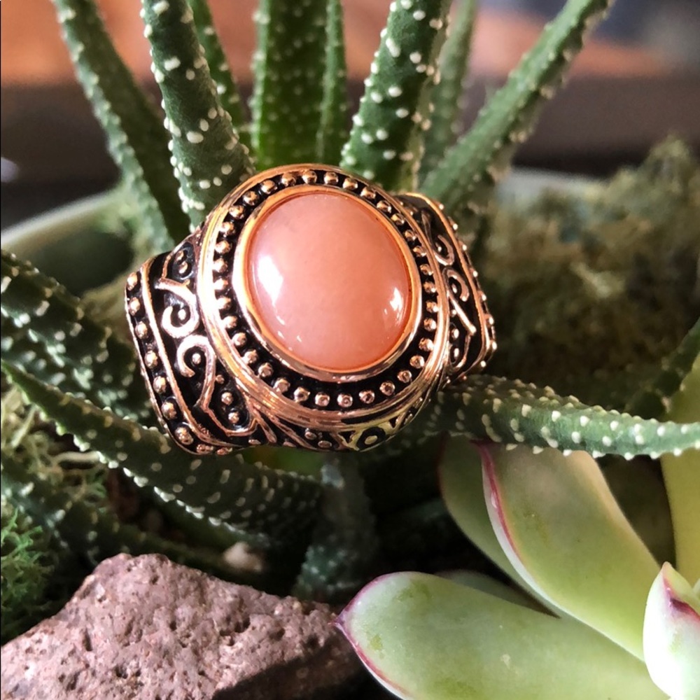 🌞 Sunstone Copper Ring